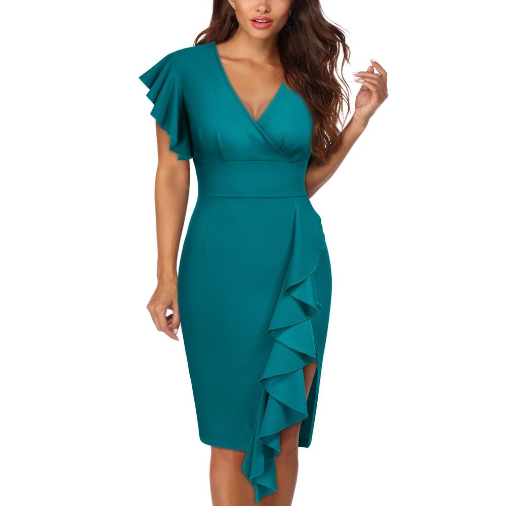 ACID BLUE COCKTAIL DRESS